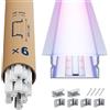 LASLUX 6x Profilo Alluminio per Strisce LED 2M (12mt) - Canalina per Striscia LED con Copertura Opaca - Dimensioni 26.7 X 10mm - Compatibile con Strisce LED fino a 16.7mm (U23-2M, 6)