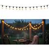 YASTA Catena Luminosa Nera da Esterno 10 Metri con 20 Portalampade E27 Stringa Porta Lampadine IP65 per Lampade Vintage Cavo Decorazioni Giardino, Terrazzo, Patio, Gazebo