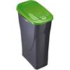 M home by Mazzei Mondex M-Home EcoBin - Pattumiera per Il Riciclaggio, con Sistema di aggancio Connect Ready, Polipropilene, Antracite/Verde, 15L