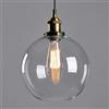 Mengjay Vetro lampadario a sospensione in stile vintage industriale in vetro trasparente a sfera rotonda paralume da soffitto per casa ufficio camera da letto caffetteria