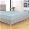 BANZAII TEXTILE INNOVATOR ONLINE Banzaii Lenzuolo sotto con Angoli Invernale Felpato in Flanella Anti-Pilling 100% Cotone Tinta Unita Una Piazza e Mezza 110/120 x 200 cm Azzurro