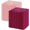 Lavea® 20 Lavette Bagno 30x30 cm in Spugna di Cotone 100% Morbidi e Assorbenti, per Casa Hotel Spa - Ideali anche come Asciugamani Bagno Viso e Bidet - Bordeaux e Rosa Pastello