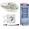 Vrabocry WS2811 2835 120 LED/m di acqua corrente Corse di cavalli fluenti, striscia di luce LED, DC24 V, 1 rotolo x 5 m, flessibile, bianco freddo, controller touch wireless + alimentatore da 24 V 100