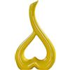 MISNODE vaso in ceramica a forma di cuore, vaso per fiori in ceramica 26x15 cm, vaso d'arte moderna per soggiorno, camera da letto, decorazione per la casa, giallo