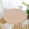 Cozomiz Tovaglia impermeabile con bordi elastici, lavabile, per esterni, patio, cucina e sala da pranzo, 119,4 cm, rotonda, aderente, color champagne