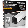 Eurocali Profilo Alluminio Nero Angolare per Strisce LED con copertura Professionale Satinata Made in Italy MedusaFlex CUBO in Policarbonato 2000 x 15.8 x 15.8mm - Cover standard nera inclusa