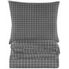 Cotton Market Biancheria da letto 200 x 200 cm, 3 pezzi, copripiumino da 200 cm e 2 federe da 70 x 80 cm, a quadretti (grigio)