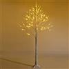 COSTWAY Albero Artificiale Illuminato con Rami di Betulla, Albero di Natale Bianco con Luci LED Calde e Bianche, Decorazione per Interno per Natale Pasqua Matrimonio (150cm)