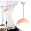 Mengjay Trade E27 Semplice Moderno Illuminazione a Sospensione Battuto lampadario in ferro Lampada Sospensione in Metallo Creativo Luci a Sospensione Regolabili Lampadari per Sale da Pranzo(Rosa)