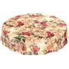 Anro - Tovaglia in tela cerata, motivo con rose, Pile, Bordo di taglio., Rund 100cm