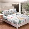 Loussiesd Lenzuolo con angoli per bambini con motivo con dinosauri, per bambini e bambine, motivo con animali della giungla, in microfibra, decorazione per la stanza, per letto singolo