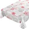 ANRO Tovaglia cerata, lavabile, di colore grigio antico, motivo con rose e cuori, dimensioni selezionabili, asciugamani, Rosen Herzen Romantik Antik Grau, 300 x 140cm