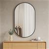 EMKE Specchio da Parete Ovale 60x100 cm - Specchio da Bagno con Cornice Nera Elegante, Specchio Decorativo Orizzontale o Verticale per Tutti gli Spazi