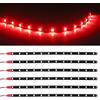 Qasim 6Pcs 12V Led striscia rossa 30cm Led flessibile impermeabile per auto decorazione interna & esterna leggera moto barca