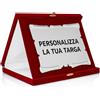 ATS Incisione Targhe & Timbri Targa Personalizzata con Astuccio in Velluto - Regalo per Premi, Laurea, Matrimonio - Made in Italy (Rosso - Targa Pergamena Argento (26×21 cm))