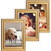 Victor cornice portafoto "Chagall" oro 10x15 cm set da 3 - stile barocco vintage - vetro vero - adatta per certificati - decorazione per la casa