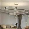 YYUTLUO Lampadario LED Moderno DIY Cerchio | 5 Nera Anelli :20+40+60+80+100cm=130W Illuminazione A Sospensione LED In Metallo+Acrilico Telecomando Dimmerabile Lampada Sospensione Soffitto Rotondo