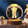 JHzood Sfera Cristallina 3D Solar System con LED e Carica USB - Lampada Notturna per Casa o Camera Astronauti
