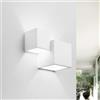 Eurekaled Applique in Gesso Ceramico Rettangolo irregolare - Attacco G9 - Luce Diffusa ideale come Lampada da muro Camera da Letto- Applique Verniciabile design Moderno