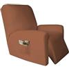 Yekuhe 1 posto Copripoltrona Relax Reclinabile Elettrica con Braccioli Completo 4-Pezzo Fodera per Poltrona Elasticizzato con Tasche, Minimalismo Coprisedile Poltrona Lavabile Antiscivolo Copripoltrona ( Col