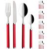 Il Gruppone Passione Casa IlGruppone Set 24 Pezzi Posate Tavola Acciaio Inox 6X Forchetta Coltello Cucchiaio Cucchiaino Rosse Lavabili Lavastoviglie Confezione Regalo Idea Natale Certificate Contatto Alimenti