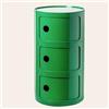 WEIDPHL Comodino Rotondo, Comodino con 3 Cassetti, Tavolino, Mobiletto Portaoggetti con Anta Scorrevole per Soggiorno, Camera da Letto, Bagno,Verde