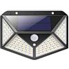 Mediawave Store - Luce Solare LED Lampada Ricarica Solare Esterno 641006 Sensore di Movimento 100 LED Angolo Luce a 270° Luci Esterno 3 modalità Lampade Solari Impermeabile Giardino (1 pz)