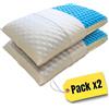 MAXIME MAISON - Cuscino Memory Foam Bugnato ad Effetto Massaggiante, Cuscini Letto Matrimoniale Made in Italy, Guanciale Letto, Cuscini per Cervicale per Dormire (2, Fodera Classica, Altezza 13)