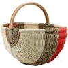 Gov Wood Grande Cesto per la Spesa in Rattan e Alghe - Cesto da Picnic Intrecciato a Mano con Manico - 39x26x20 cm - Robusto Cesto da Mercato e Auto - Design Vintage - Rosso