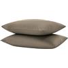 Bonazzi Home 2 federe per cuscino in percalle di puro cotone, misura 50x80cm, 100% MADE IN ITALY (Tortora)