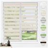 HOMEDEMO Tende a rullo per interni Doppio Strato Senza Foratura, 55L x 230A cm, (Tessuto 55cm), Naturale, tenda a rullo oscurante, veneziane da interno Giorno e Notte, per Porte e Finestre