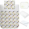 baby idea Babysanity Lenzuola Next To Me Compatibili 5 pezzi: Cuscino Neonato Federa Cuscino Piumino Copripiumino Lenzuolo Angoli per Culla Lettino Neonato Chicco Kinderkraft Cam Brevi OEKO-TEX (Lion Friends)