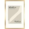 FRAMAI® Cornice portafoto 40 x 60 cm, dorata, con passepartout, cornice in legno MDF, plexiglass infrangibile, ecologica, con gancio e supporto, formato verticale e orizzontale