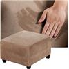 QOEUIUJ Fodera for Sgabello in Velluto, Copri Pouf Quadrato 50x50 80x80 40x40 60x60 100x100 90x90 110x110 Copertura Poggiapiedi Elastico, Protettiva for Ottomana(Cammello,50x50cm)