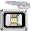 Tashace Faretto LED DC 12V-24V da esterno 10W 800Lm Luci di sicurezza Lampada da parete 6500K IP65 Faretto impermeabile for garage Giardino Cortile Faretti(1 pack)