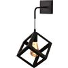 VR VETRINEINRETE Vetrineinrete® Applique da parete pendente a forma di cubo 3D stile minimal con portalampada E27 (Nero)