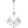 Eglo Lampadario a sospensione Carpento, 5 fiamme, stile vintage shabby | chic, acciaio e vetro cromato bianco, per sala da pranzo o soggiorno, attacco E14