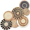 SWEETBIUTI Decorazioni per pareti intrecciate rotonde 7 pezzi di fiore rattan decorazione boho naturale decorazione per cesti da parete intrecciata naturale per camera da letto, soggiorno, decorazioni da paret