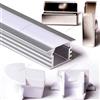 Aftertech® 2m 2metri 2212 22x12mm PROFILO ALLUMINIO DA INCASSO PER STRISCE STRIP LED BARRA RIGIDA 2MT + COVER BIANCA