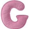 Generic Cuscino decorativo a forma di lettera, cuscino iniziale in velluto a coste rosa, 34 x 36 cm, morbido cuscino in peluche per soggiorno, camera da letto (G)