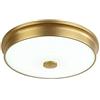 SAIVITT Plafoniera LED ottone antico dimmerabile tricolore lampada da soffitto retro rotondo paralume in vetro illuminazione da soffitto per cucina isola camera soggiorno corridoio design classico (12W Ø26cm)