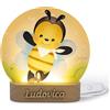DEKORI Lampada Personalizzata con Nome LED Notturna per Camera da Letto Cameretta Bambini Idea Regalo Compleanno Natale in Legno e Acrilico (Ape)