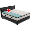 GEEMMA s.r.l. Topper RIGIDO, sovra materasso, correttore ortopedico materasso in BIOGREEN Alto 5 cm, tessuto anallergico sfoderabile, 4 lati in ARGENTO - ORTOPEDIC francese 140x200