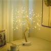 Zi Yang LED Lampada ad albero Tree Decorazione della stanza Luce notturna Lampada da tavolo Funzionamento a batteria USB Luce decorativa nozze soggiorno festa Natale Interruttore tattile Filo di rame,D