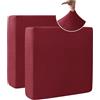 BXFUL Copriseduta Divano Elasticizzato in Velluto Fodera per Cuscino ad Alta Elasticità Cuscino per Divano Fodera per mobili Coprisedile per Divano Fodere per Cuscino (2PC Grande 1 Posto,Vino Rosso)