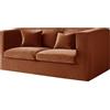 KYJSW Velluto Copridivano Chesterfield 1/2/3/4 Posti Fodera Per Divano Elasticizzato Fodere Per Cuscini Antiscivolo Antimacchia Lavabile (Caffè rosso,LOVESEAT+2 SMALL SEATS)