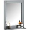 SoBuy Specchiera bagno con mensole grigio specchio L40*A50*P10 cm, FRG129-SG