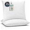 Deshome Serena - Coppia di Cuscini 80x80 cm, Cuscini Letto e Arredo, Guanciali Memory Foam a Fiocchi, Morbidi e Traspiranti, Rivestimento Trapuntato, Made in Italy