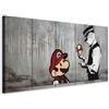murando - Quadro Moderno Stile Banksy 225x90 cm 5 pezzi Quadri Moderni per Soggiorno - Stampa su Tela con Struttura - Decorazione da parete Street Art Urban Murale per Regazzi