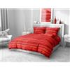 Tex family Copripiumino Stripe rosso in morbida microfibra | Manopesca | lavabile in lavatrice | Made in Italy - SINGOLO 1 PIAZZA CM. 155X200